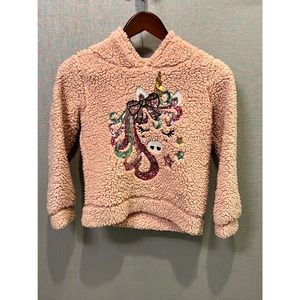 Miss Chievous Girls’ Sequin Unicorn Faux Sherpa Pullover Hoodie Girls Size M